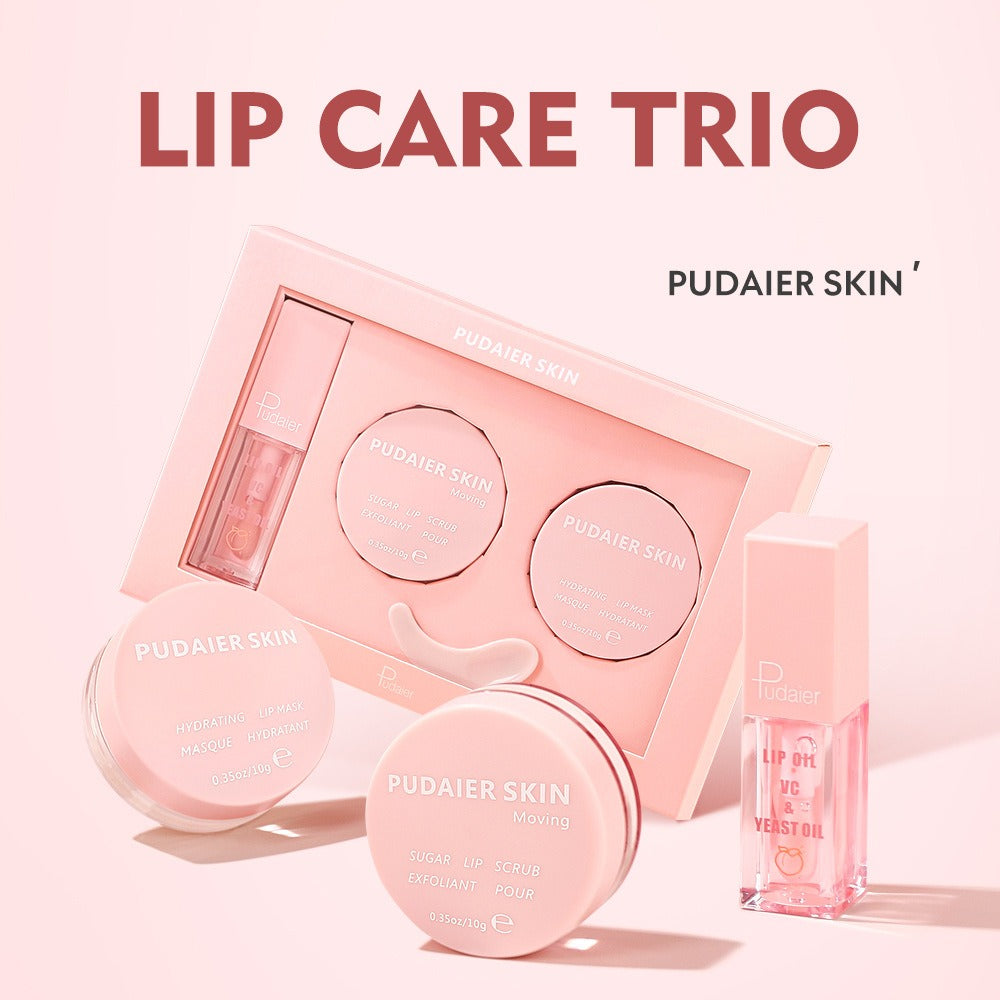 Pudaier Luxe Lip Revive Set: Exfoliate, Hydrate, Shine!