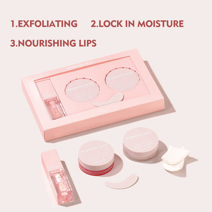 Pudaier Luxe Lip Revive Set: Exfoliate, Hydrate, Shine!