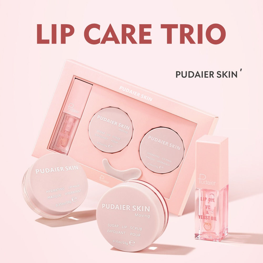 Pudaier Luxe Lip Revive Set: Exfoliate, Hydrate, Shine!